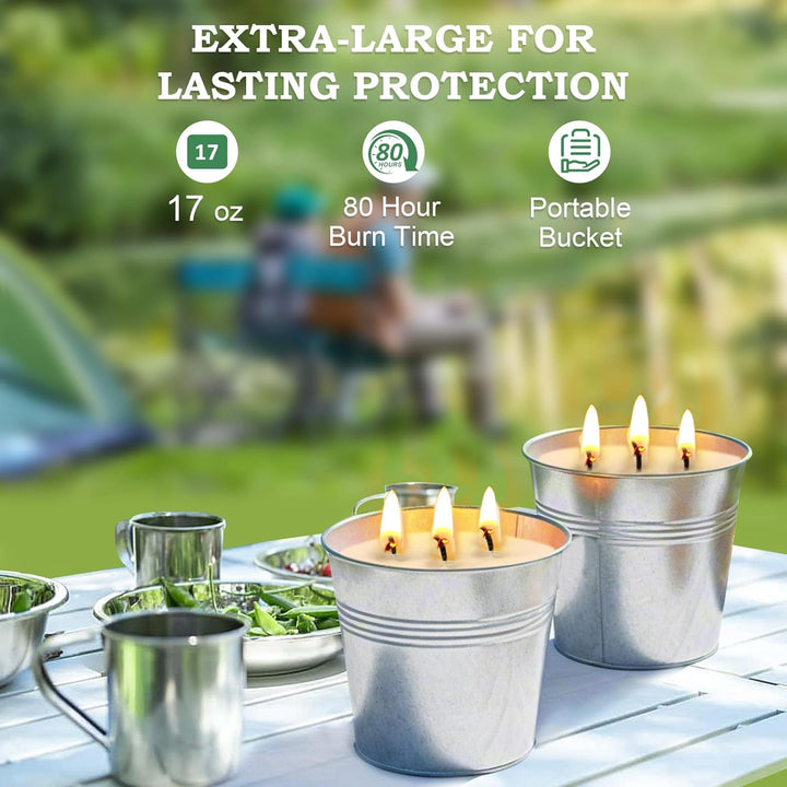 Citronella Kerze Outdoor Gross, 2 x 15oz Outdoor Kerzen Natürliche Sojawachs Zitronella Kerze Garten