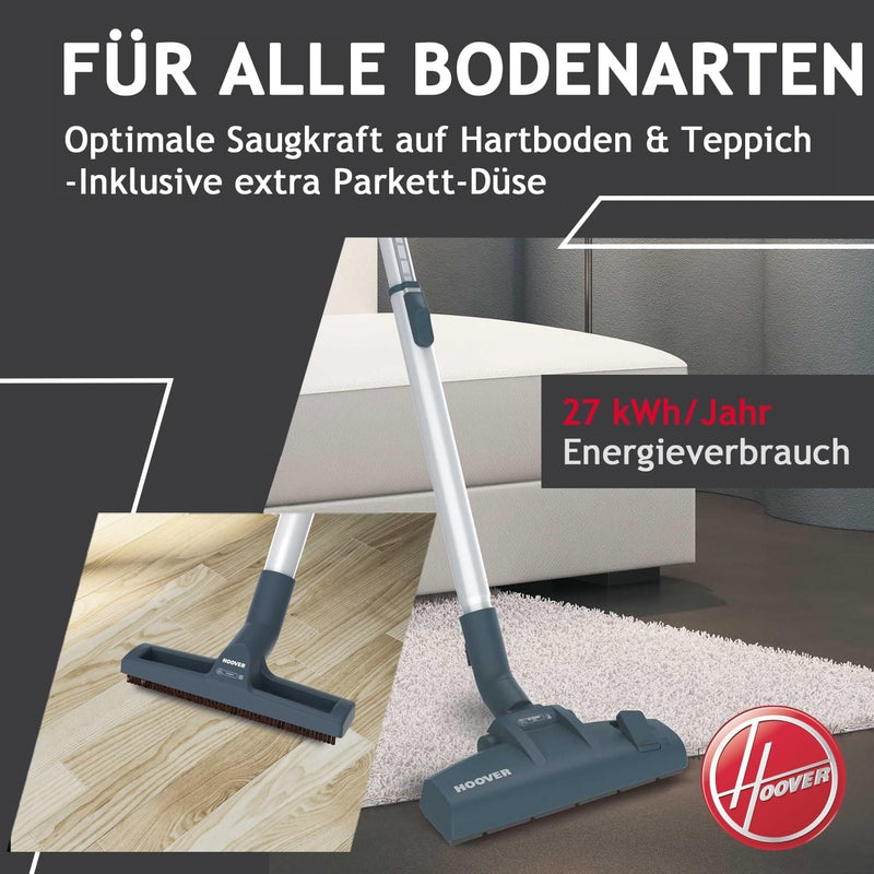 Hoover Staubsauger beutellos BREEZE HOME mit Universalbodendüse I Zyklon ohne Beutel für alle Bodena