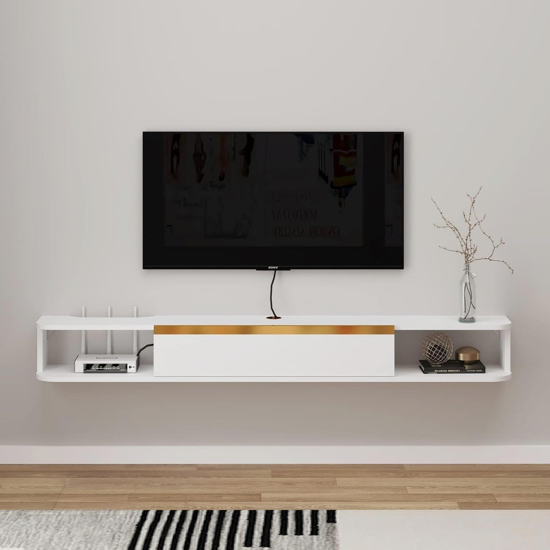 Pmnianhua TV Lowboard Hängend, TV Schrank Hängend, Wand befestigter schwimmender TV-Ständer Unterhal
