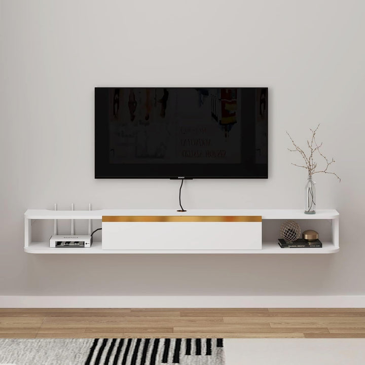 Pmnianhua TV Lowboard Hängend, TV Schrank Hängend, Wand befestigter schwimmender TV-Ständer Unterhal