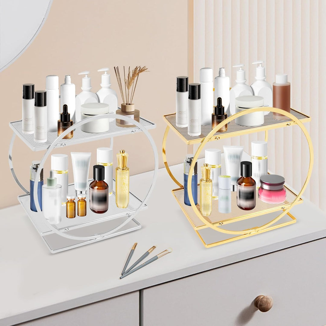 2Tier kosmetisches Display, Parfüm Organizer für Kommode, Make-up-Organizer für Schminktisch, Badezi