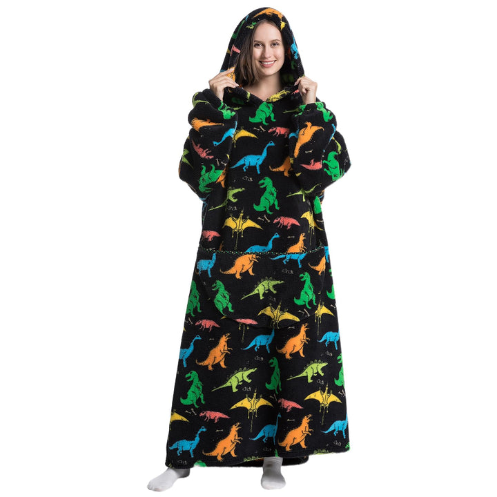Ultra Weiche Hoodie Decke mit Ärmeln Warme Flanell Decke zum Anziehen für Zuhause Sofa und Bett, Kus