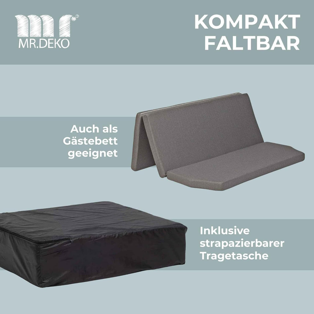 Mr. Deko Klappmatratze für VW Multivan T5 & T6-148 x 185 x 8 cm - Camping Matratze mit waschbarem Be