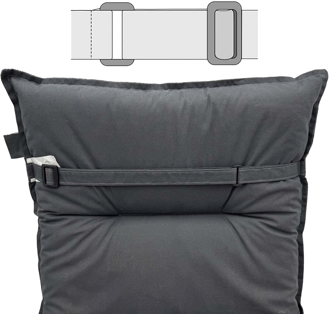 Hochlehner Auflage 115x50 cm Gartenstuhl Polster Anthrazit Komfort 8 cm | BURI, Made in Europe, Sitz