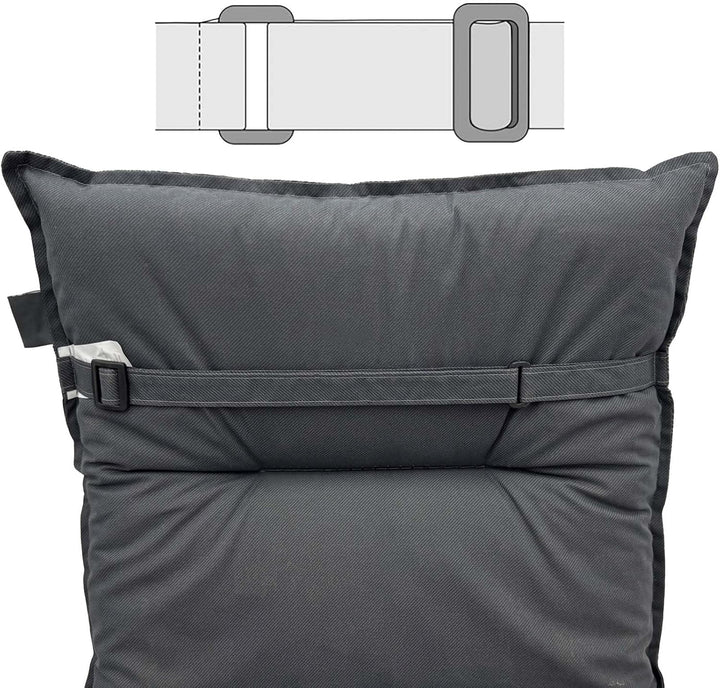 Hochlehner Auflage 115x50 cm Gartenstuhl Polster Anthrazit Komfort 8 cm | BURI, Made in Europe, Sitz