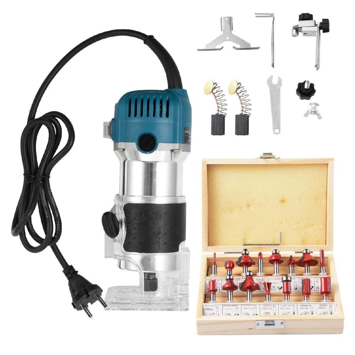 Holzbearbeitungsrouter, Palm Route 800W, Palm Router Mit 15-tlg Fräser Set | 220 V Elektriklaminat T