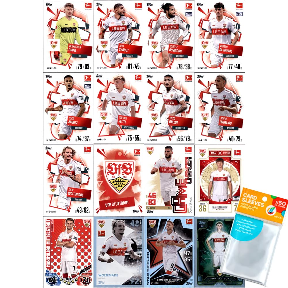 Bundle mit Topps Match Attax Bundesliga - 2025/26 - Mannschaftspaket - VfB Stuttgart + Exklusive Col