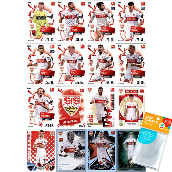 Bundle mit Topps Match Attax Bundesliga - 2025/26 - Mannschaftspaket - VfB Stuttgart + Exklusive Col