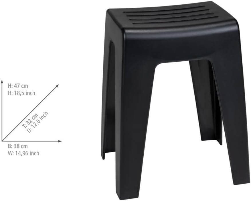 WENKO Badhocker Kumba, hochwertiger Hocker in modernem Design aus Kunststoff in schwerer Qualität, S