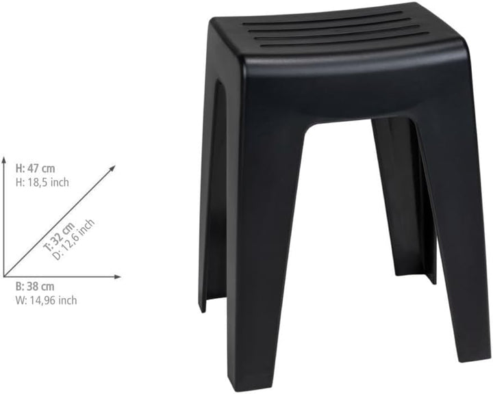 WENKO Badhocker Kumba, hochwertiger Hocker in modernem Design aus Kunststoff in schwerer Qualität, S
