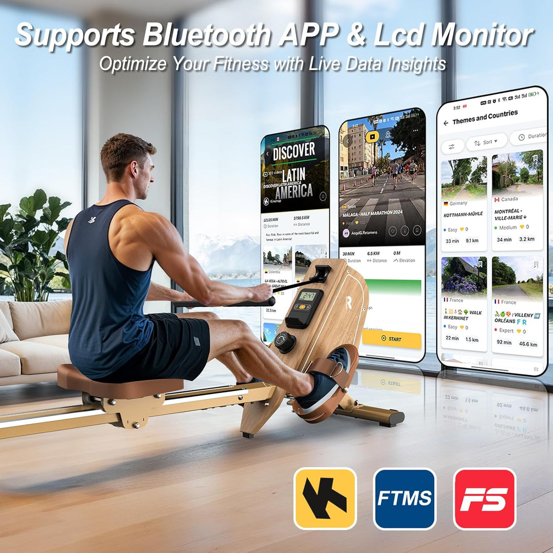Rudergerät für Zuhause OR3,Magnetisches Rudergeräte mit Bluetooth Monitor,16 Resistance Levels,Kompa