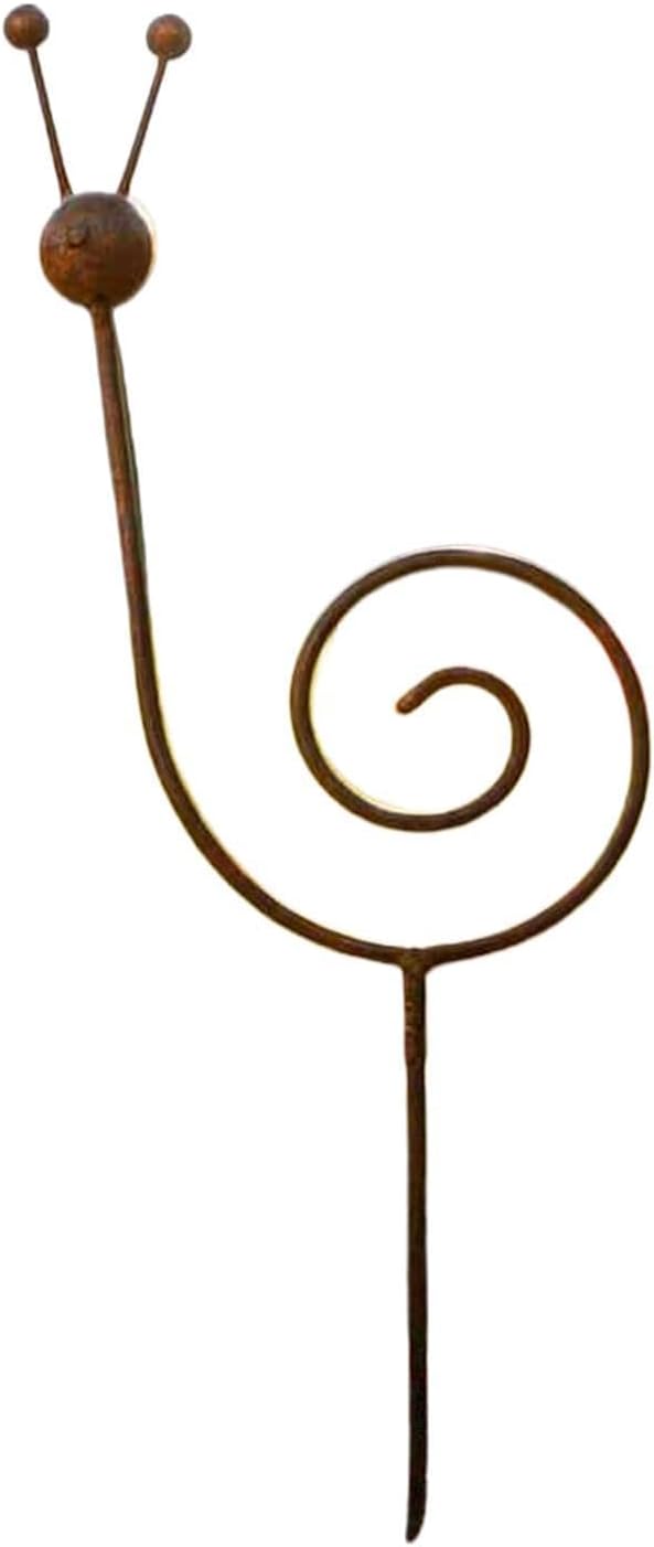 Rostige Gartendeko Vintage, Pflanzenstütze aus Metall in Schneckenform, Gartenstecker Rost, Geeignet