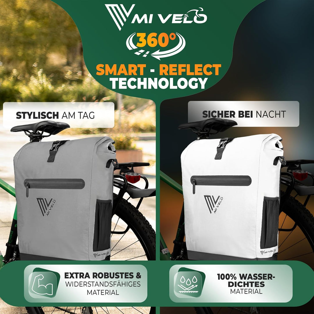 MIVELO Fahrradtasche für Gepäckträger - 3in1 Gepäckträgertasche Rucksack Umhängetasche - 100% wasser