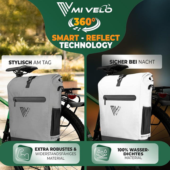 MIVELO Fahrradtasche für Gepäckträger - 3in1 Gepäckträgertasche Rucksack Umhängetasche - 100% wasser