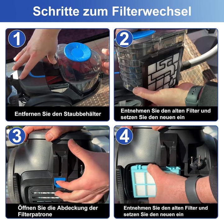 Fishoney 3 Stück Filter Kompatibel mit Philips PowerPro Compact und Active Bodenstaubsauger,FC8010/0