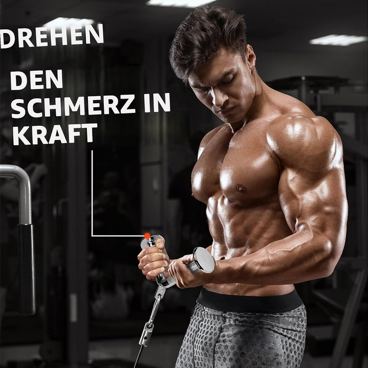 Yes4All LAT-Pull-Down-Kabelaufsatz, Trizeps-Pressstange, V-förmige Stange mit Diamant-Rändelgriff, B