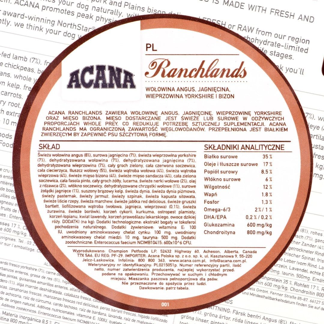 Acana Ranchlands Dog Regionals - 2 kg