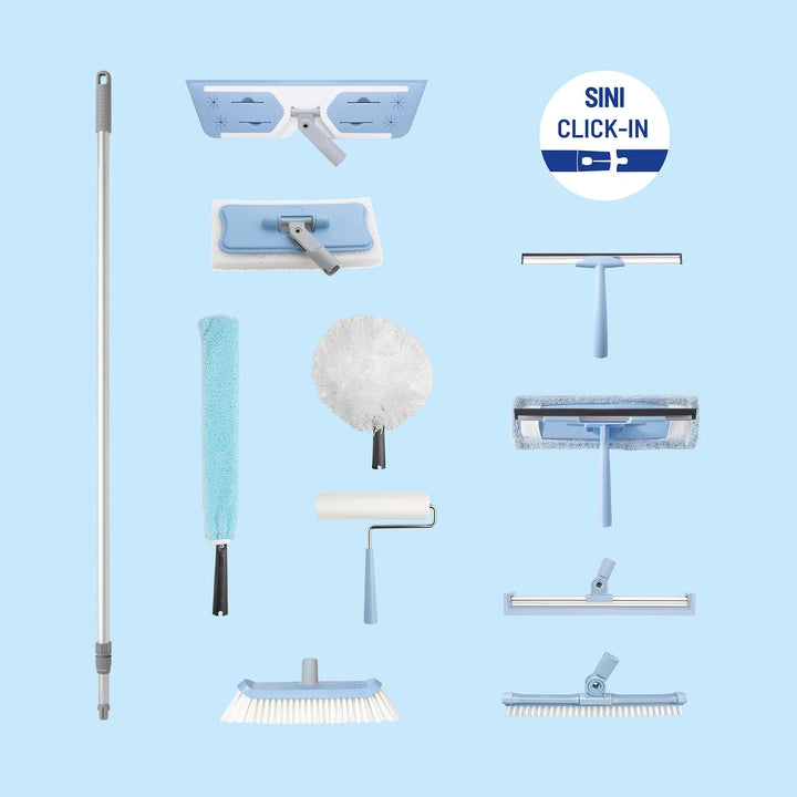 SINI Bad‑Scheuerschwamm | Click‑in, Badezimmer‑Reinigungsgerät, Austauschbarem Scheuerschwamm, Böden