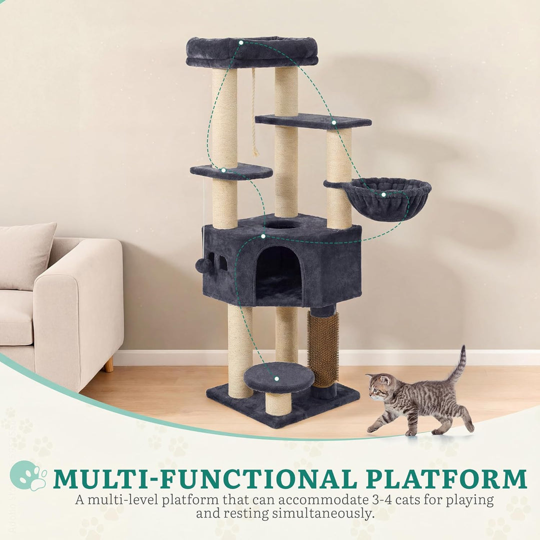 YITAHOME Kratzbaum, Katzenkratzbaum, für Grosse Katze, Katzenbaum, Katzenbürsten, 11 cm Dicke Stämme