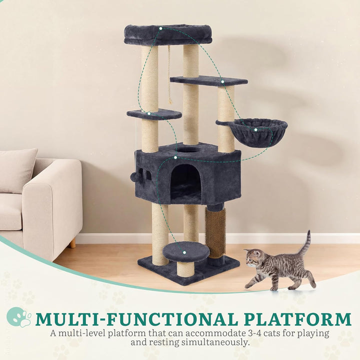 YITAHOME Kratzbaum, Katzenkratzbaum, für Grosse Katze, Katzenbaum, Katzenbürsten, 11 cm Dicke Stämme