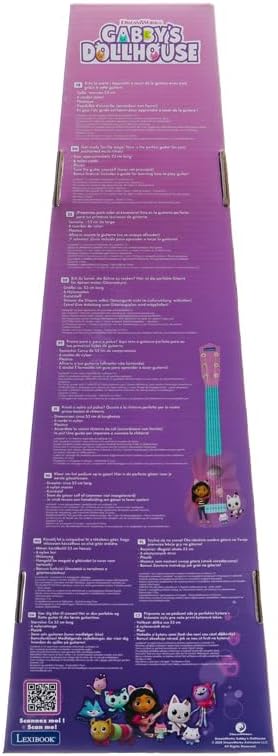 Lexibook, Gabby's Dollhouse, Meine erste Kinder-Gitarre, 6 Nylonsaiten, 53 cm, Inklusive Anleitung,
