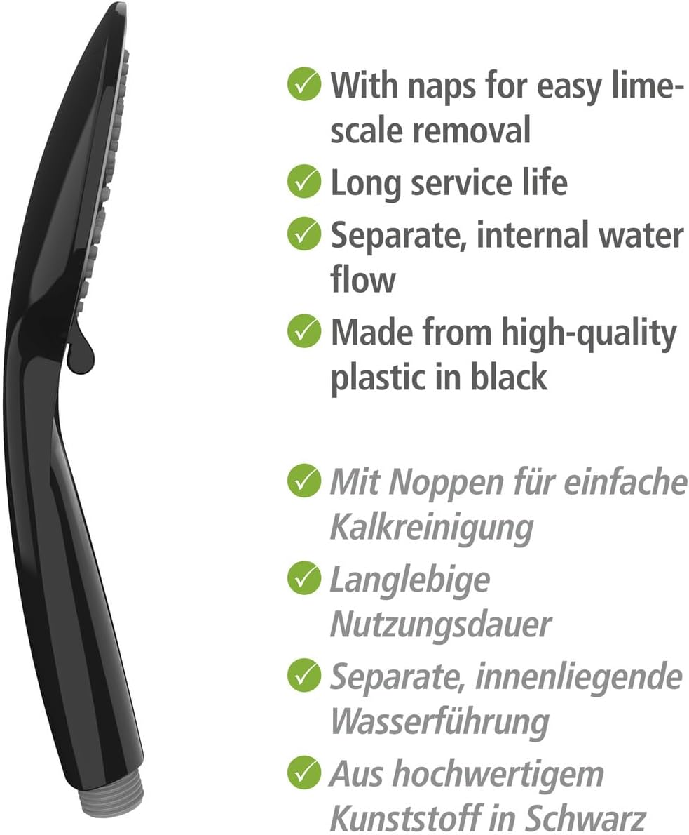 WENKO Brauseset Mod. Young hochwertige Duschstange mit modernem Duschkopf 5 Strahlarten und Duschsch