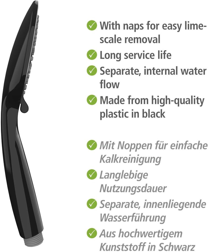 WENKO Brauseset Mod. Young hochwertige Duschstange mit modernem Duschkopf 5 Strahlarten und Duschsch