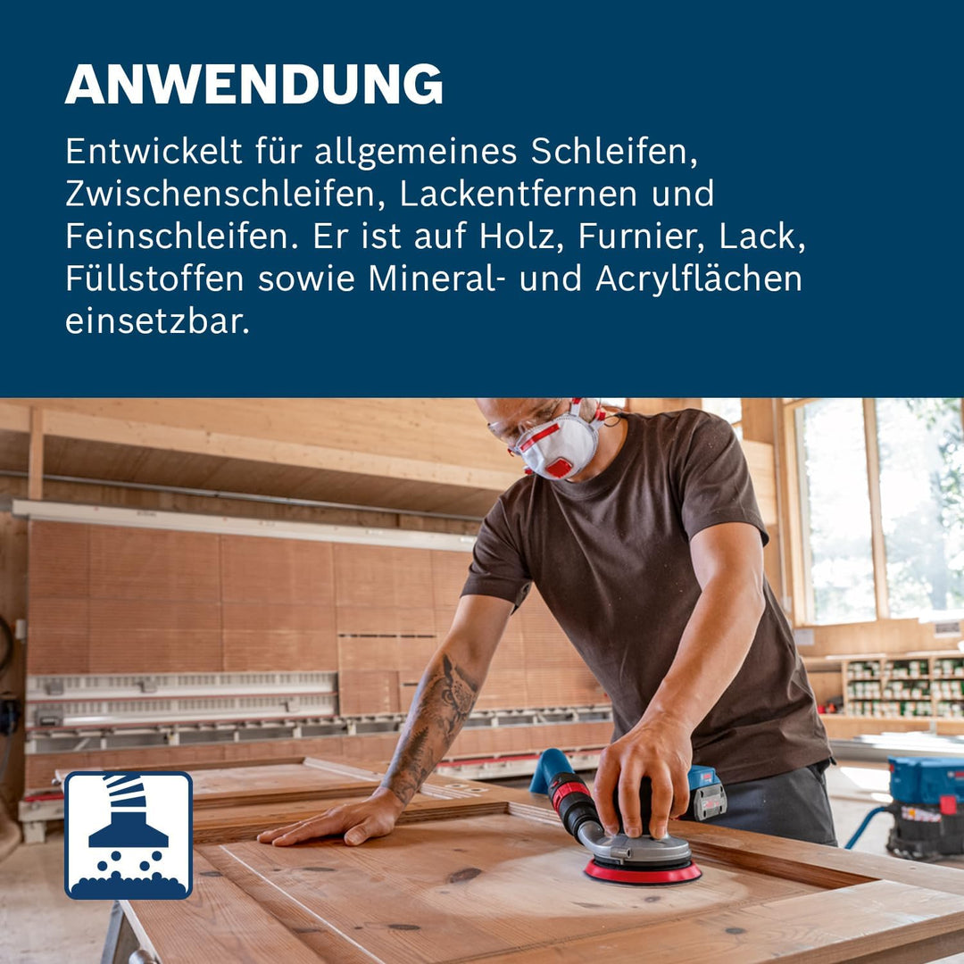 Bosch Professional 18V System Akku Exzenterschleifer GEX 18V-125 (inkl. Schleifteller (125mm), 1x Sc