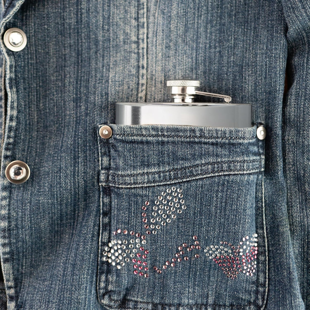 Relaxdays Flachmann 10er Set, 200 ml, Edelstahl Schnapsbehälter für unterwegs, Taschenflasche Schrau