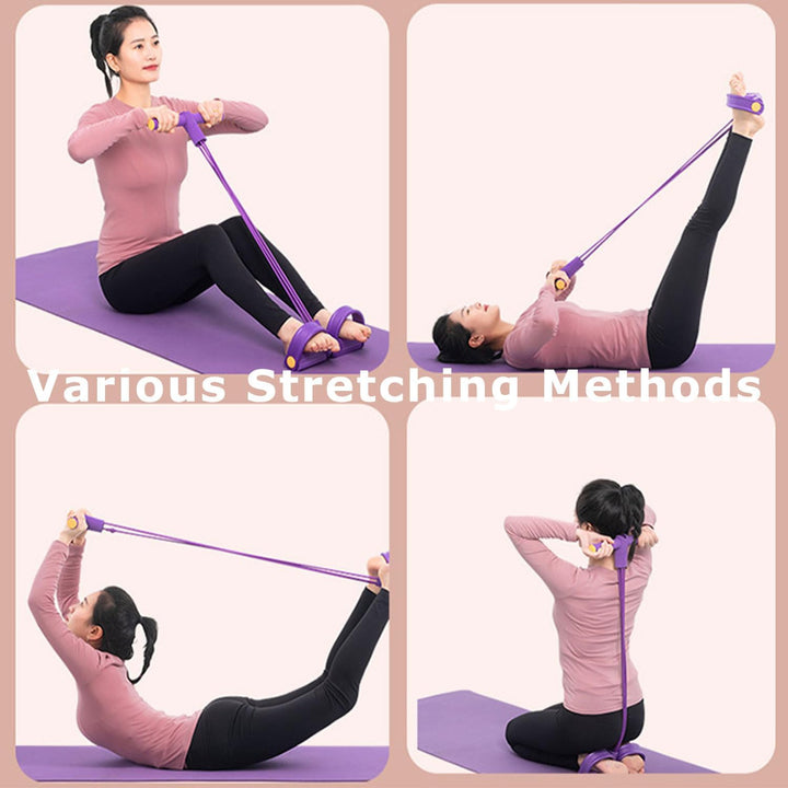 Bauchtrainer, Multifunktionales Spannseil mit Rückentrainer und Fitnessbänder, Sit-Up Trainingsgerät