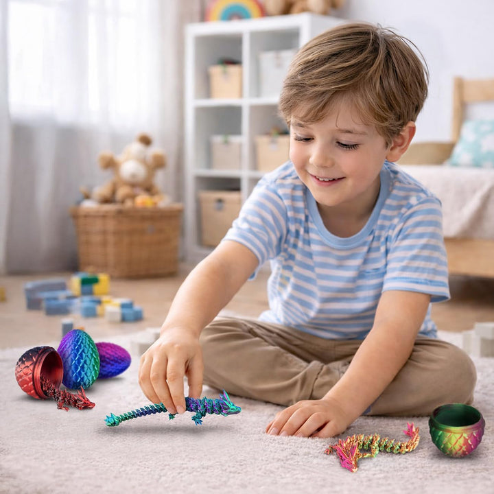Spiuel-Ei: 8er-Set 3D-gedruckte Dracheneier mit Mini-Drachenfiguren, 12,7 cm