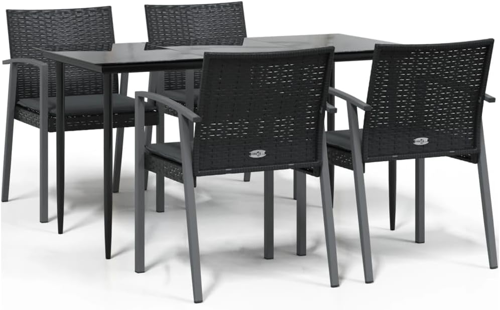 Festnight Poly Rattan Sitzgruppe Gartenmöbel Set mit Kissen Garten Essgruppe 4 Personen Gartenmöbel