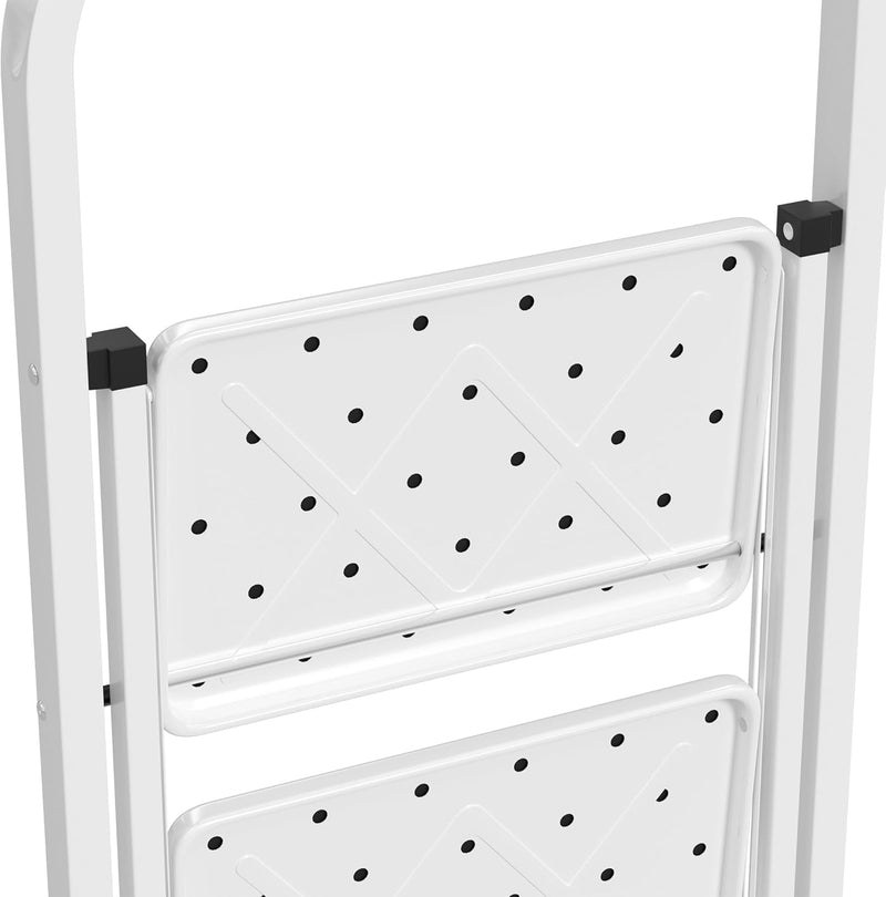 YRHome 2 Stufen Klappbar Trittleiter Leiter Tritthocker Klapptrittleiter mit breitem rutschfeste Ped