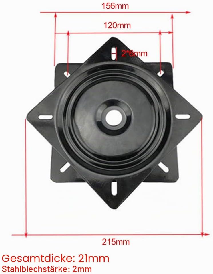 Quadratische Drehteller, Universal Heavy Duty 360 Grad Sitz Swivel Base Mount Plate für TDS Bootssit