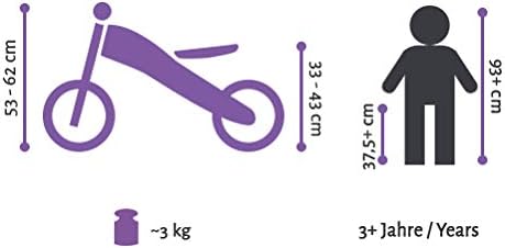 Löwenrad Kinder Laufrad ab 3, 4 Jahre, 12 Zoll Jungen und Mädchen leichtes Lauflernrad höhenverstell