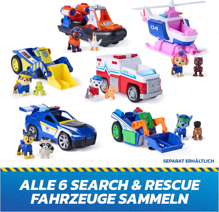 PAW PATROL - Search &amp; Rescue: Zumas Rettungs-Fahrzeug, Boot mit Rückziehmotor, ca. 13 cm, inkl. Hund