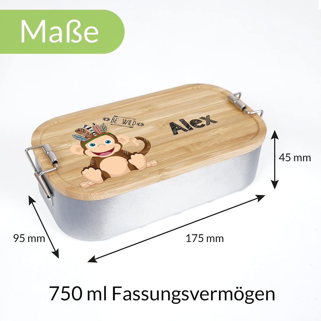 Holzura Vesperdose Kindergarten, Brotdosen mit Trennfächern für Kinder, Knäckebrotdose mit Unterteil