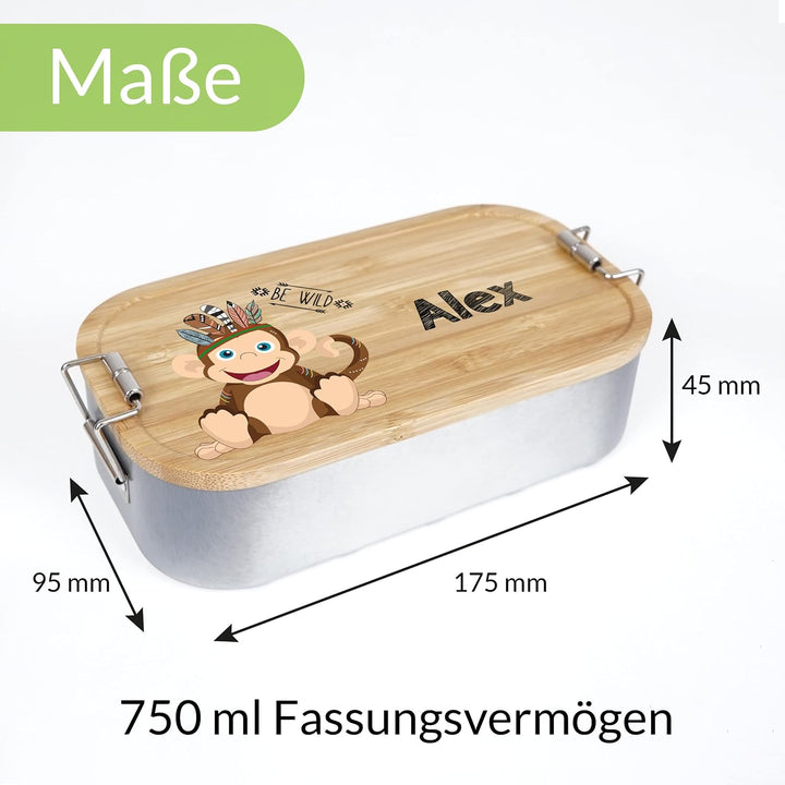 Holzura Vesperdose Kindergarten, Brotdosen mit Trennfächern für Kinder, Knäckebrotdose mit Unterteil