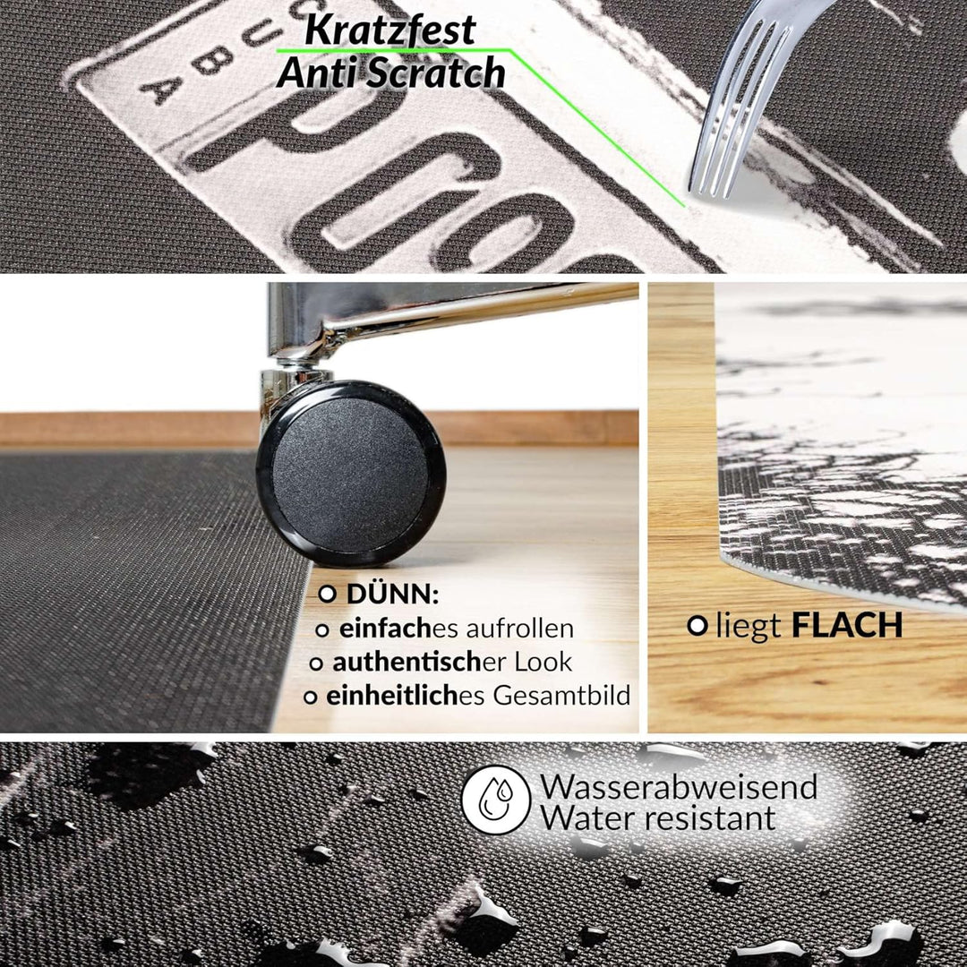 ANRO Bodenschutzmatte Bürostuhl grosse Unterlage Schreibtischstuhl Stuhlmatte Fussbodenschutz rutsch