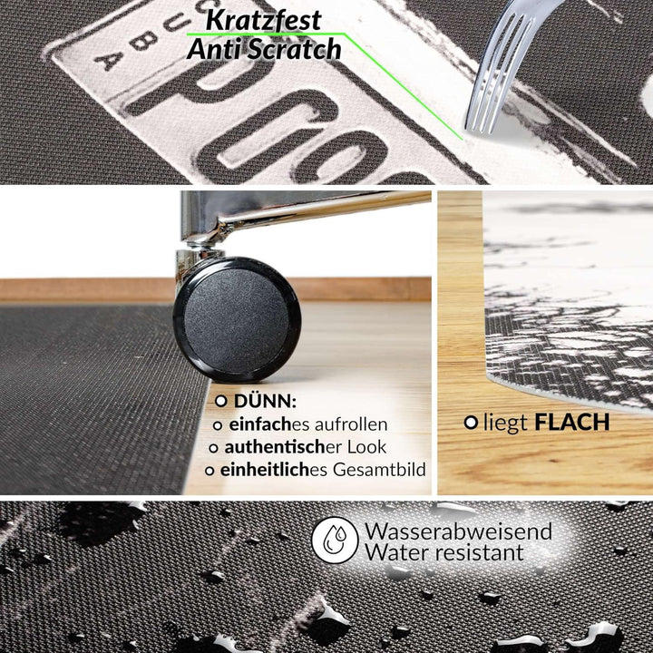 ANRO Bodenschutzmatte Bürostuhl grosse Unterlage Schreibtischstuhl Stuhlmatte Fussbodenschutz rutsch