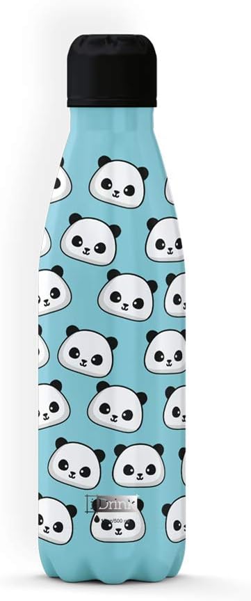 IDRINK - Trinkflasche 350/500/1000 ML Thermoflasche aus Stahl 750 ml Panda, 750 ml Panda