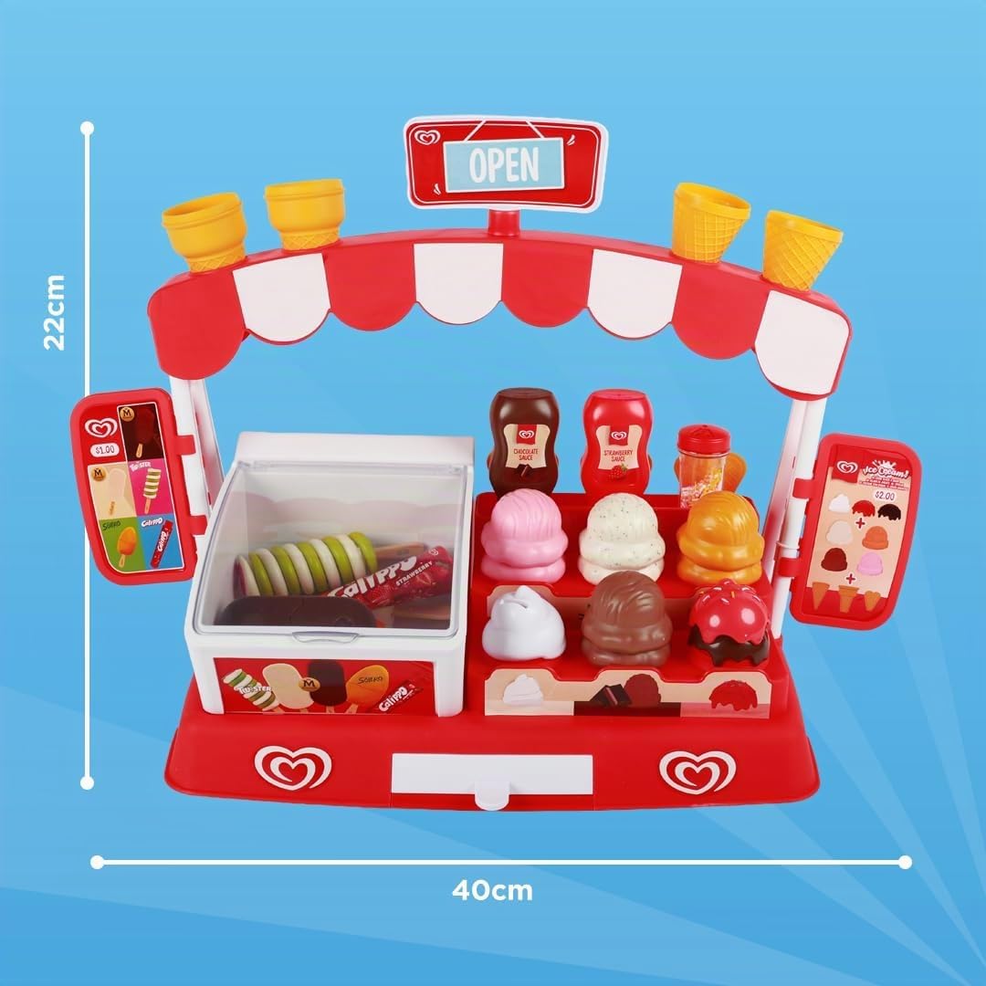 Authentisches Langnese Eisdielen-Spielset von Casdon | Spiel-Eisstand für Kinder ab 2 Jahren | Mit E
