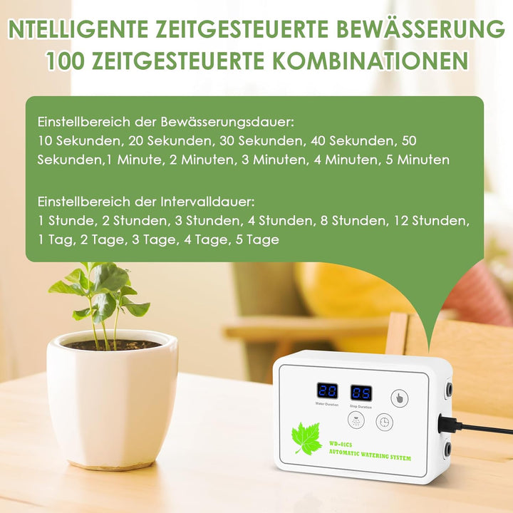 Automatisches Bewässerungssystem Indoor,GuKKK DIY Tropfbewässerungsset Gesteuert mit 12 m Schlauch,G