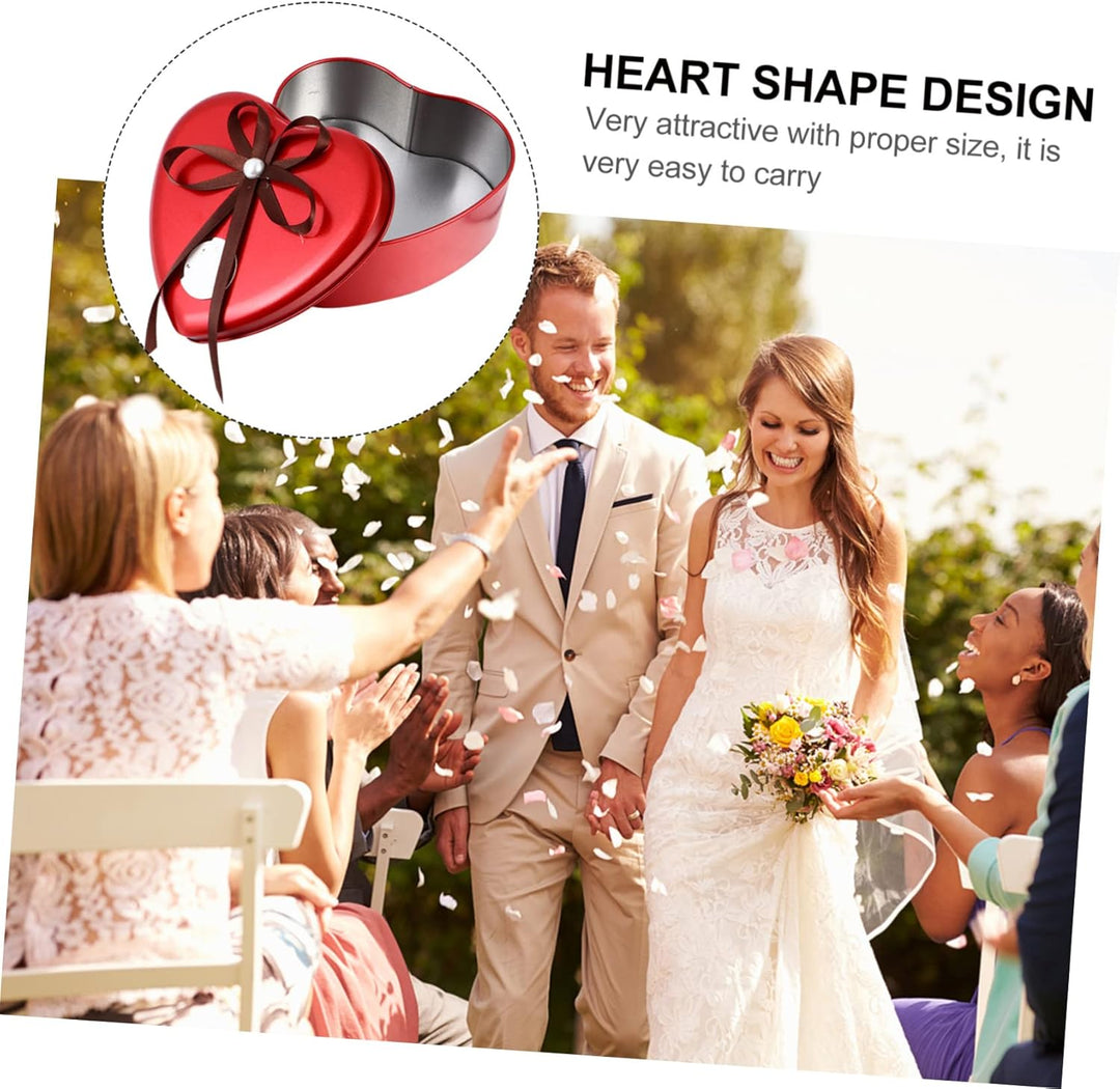 BESTonZON Metalldose Herz Dose mit Deckel Herzdose Metall Keksdose Hochzeit Geschenkbox Weihnachtsdo
