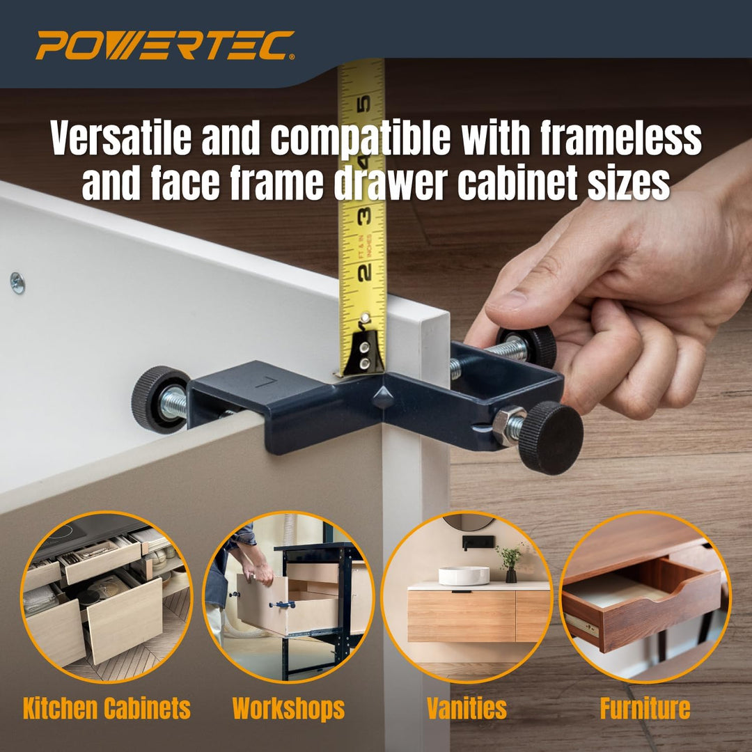 POWERTEC 71181 Schubladen-Front-Installationsklemmen | Schrank-Hardware-Vorrichtung | Schubladen-Vor
