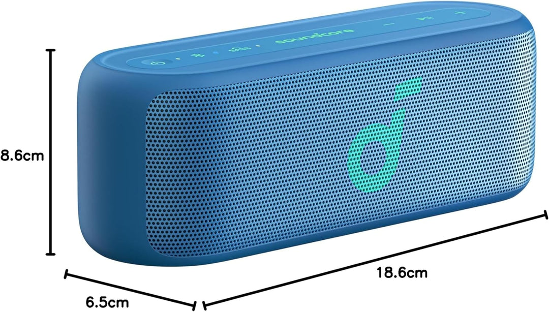 soundcore Select 2S, tragbarer Bluetooth-Lautsprecher mit 20W Stereo-Sound, BassUp™-Technologie, 16h
