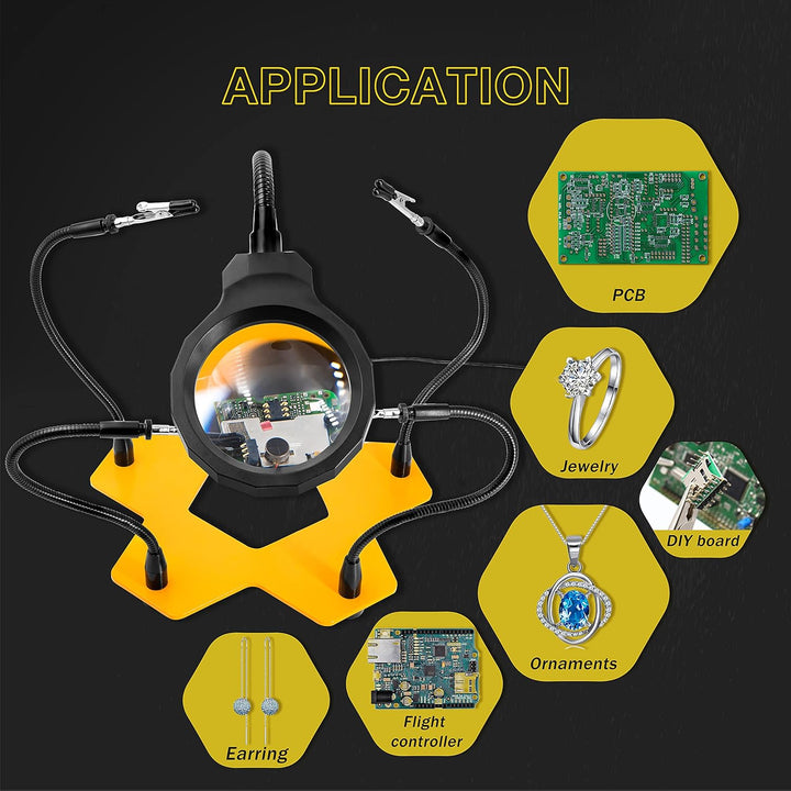 Fstop Labs Kotto LED beleuchtet Lupe dritte Hand Löten Leiterplattenhalter Werkzeug fünf Arme helfen