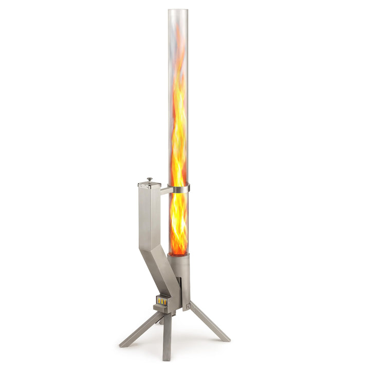 Gardenflare GARDENFLARE Feuerrohr Klassik – Edelstahl Feuersäule und Pelletfackel für Tolles Ambient