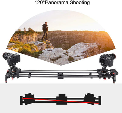 GVM Kamera Slider motorisiert, 120cm Fotografie Slider mit Zeitraffer, Follow Focus, Tracking, Panor