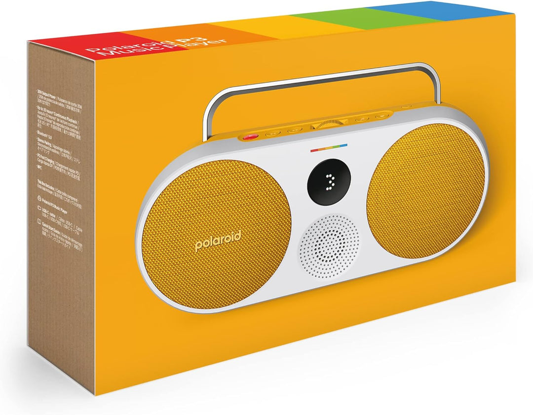 Polaroid P3 Music Player (Yellow) - Retro-Futuristic Boombox Wireless Bluetooth Speaker Rechargeable